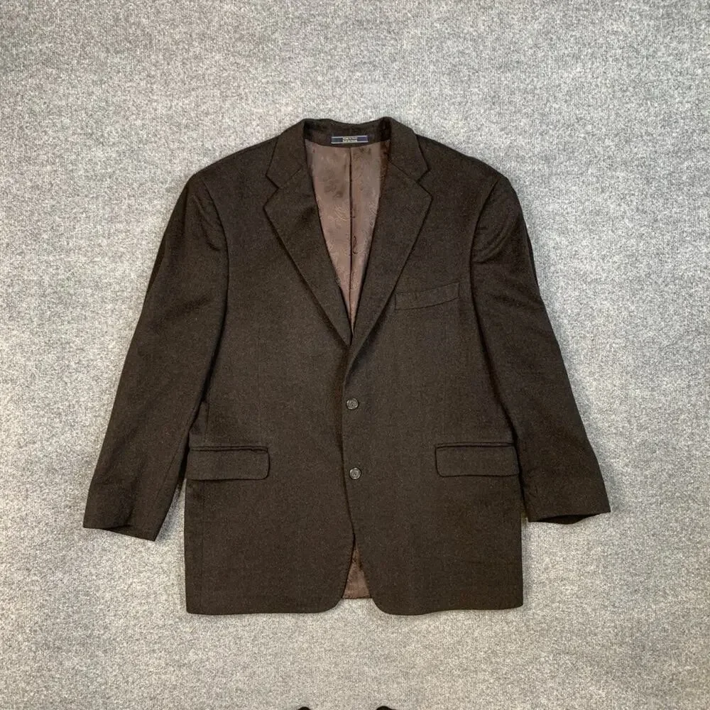 Arnold Brant Blazer Mens 44 Dark Brown Colombo Cashmere and Mink Paisley Jacket